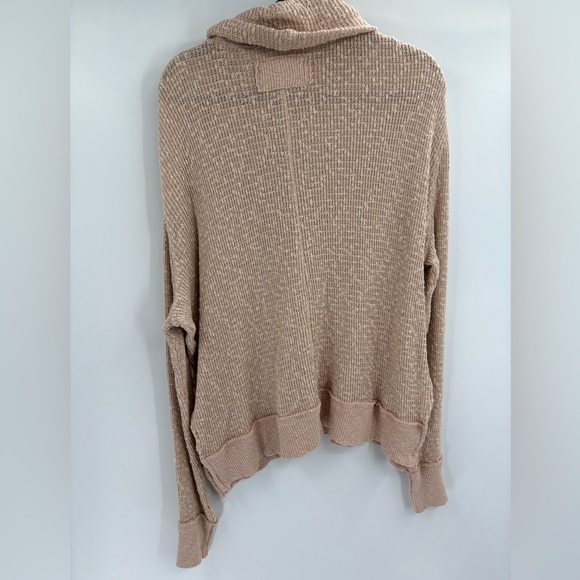 FREE PEOPLE Tommy Turtleneck Sweater Womens Peach Long Sleeve Nubby Knit large - Picture 8 of 16